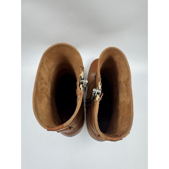 SWEDISH HASBEENS Natural Brown Clog Jodhpur Block Heel Leather Boots 37 US 7 - Picture 8 of 16